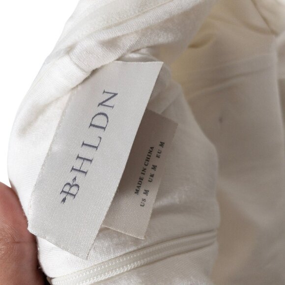 Anthropologie BHLDN Strapless Tuxedo Mini Dress White Bridal SZ M Casual Wedding - Picture 11 of 14